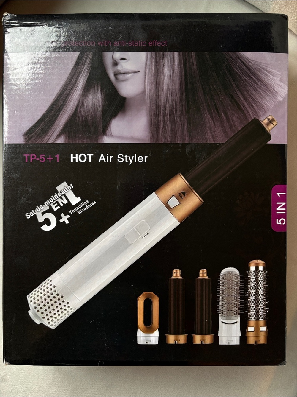 HOT Air Styler 5-in-1 Hair Tool in White and Gold